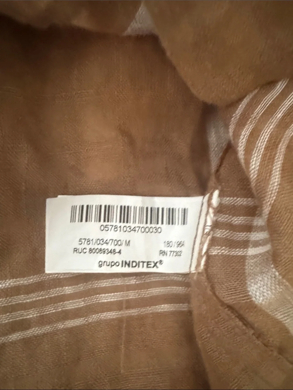 Zara Men’s Brown & White Plaid Short-Sleeve Button Down Shirt